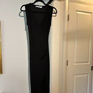 IRO Black Midi - Wrap Effect Dress size xs